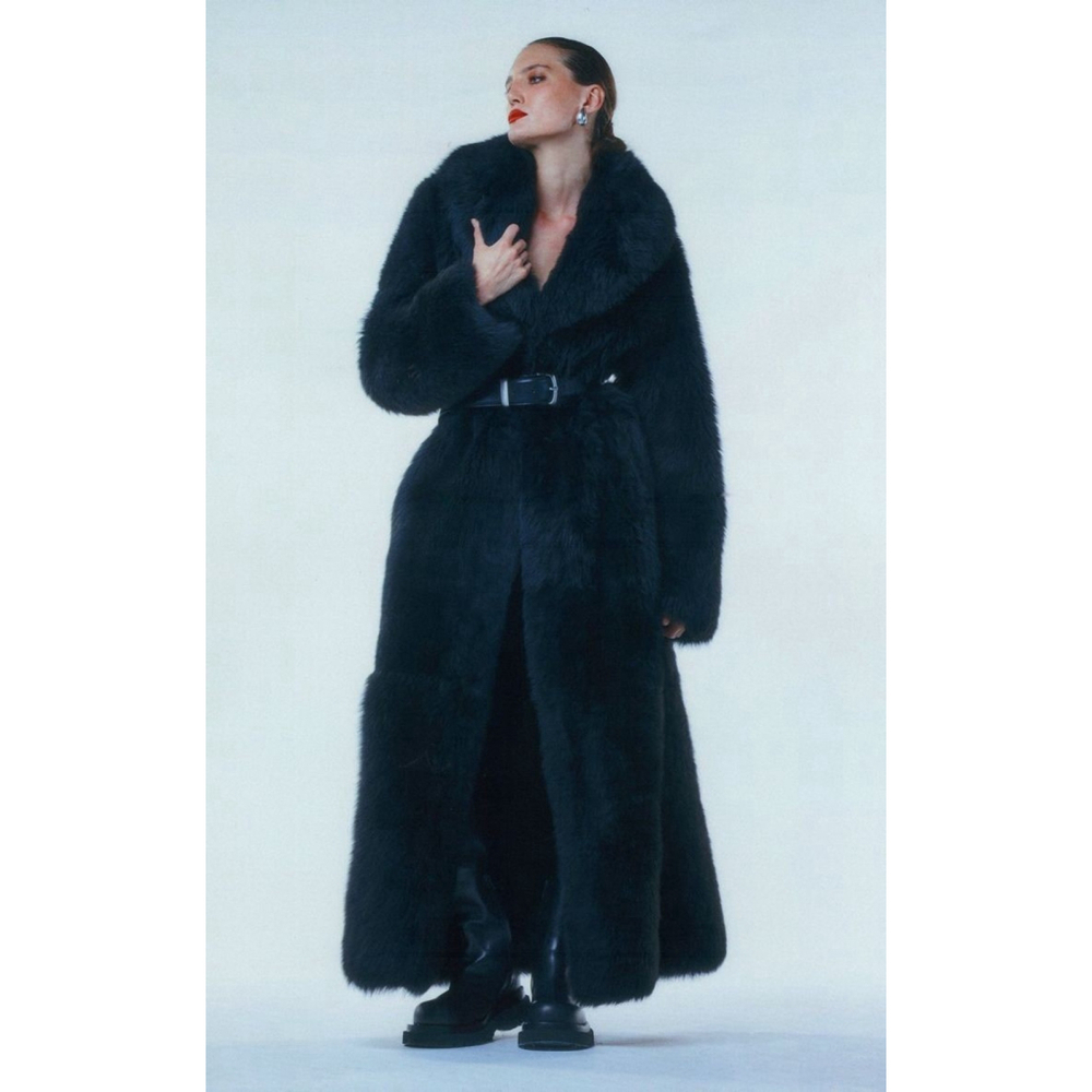 NWT $4495 Nili Lotan Damien Shearling Toscana Coat Size Large Oversized Luxury - Picture 3 of 16